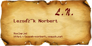 Lezsák Norbert névjegykártya