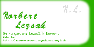 norbert lezsak business card